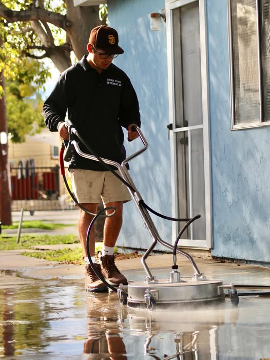 HD surface cleaner in action